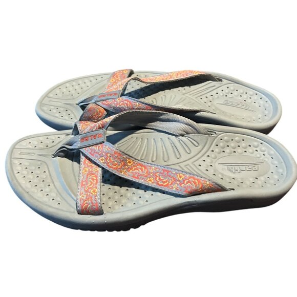 KALSO EARTH Cabo San Lucas 2 Gray & Orange Sandals Size 6 - Picture 1 of 7